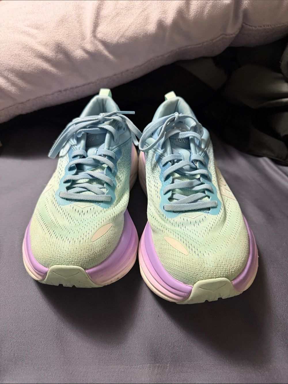 HOKA Women's Light Blue & Mint Running Shoes - Picture 2 of 4